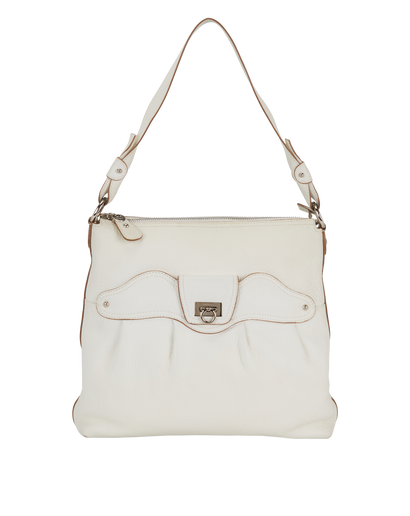 Gancio Shoulder Bag, &pound;140, Handbags, White, Leather, Front view